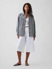 Lavado gris - Chaqueta tipo camisa de denim extragrande de Gap - Imagen 3 de 4