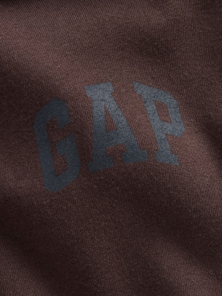 Gap Brown VintageSoft Crop Logo Hoodie - Image 2 of 2 Gap Brown VintageSoft Crop Logo Hoodie - Image 2 of 2