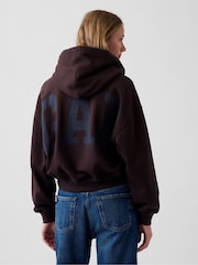 Marrón - Gap Vintage Soft Crop Logo Hoodie - Imagen 3 de 6