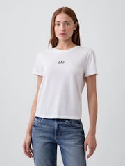 Weiß - Gap Authentic Shrunken Logo T-Shirt - Bild 1 von 4