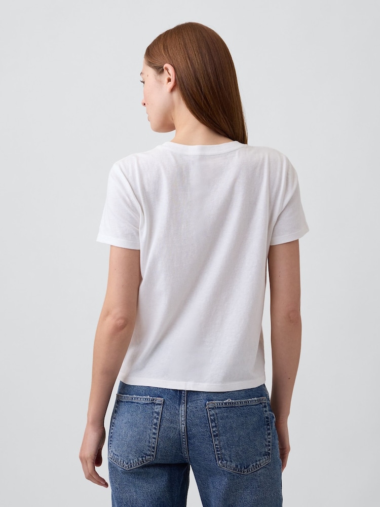 Weiß - Gap Authentic Shrunken Logo T-Shirt - Bild 2 von 4