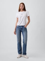 Weiß - Gap Authentic Shrunken Logo T-Shirt - Bild 3 von 4