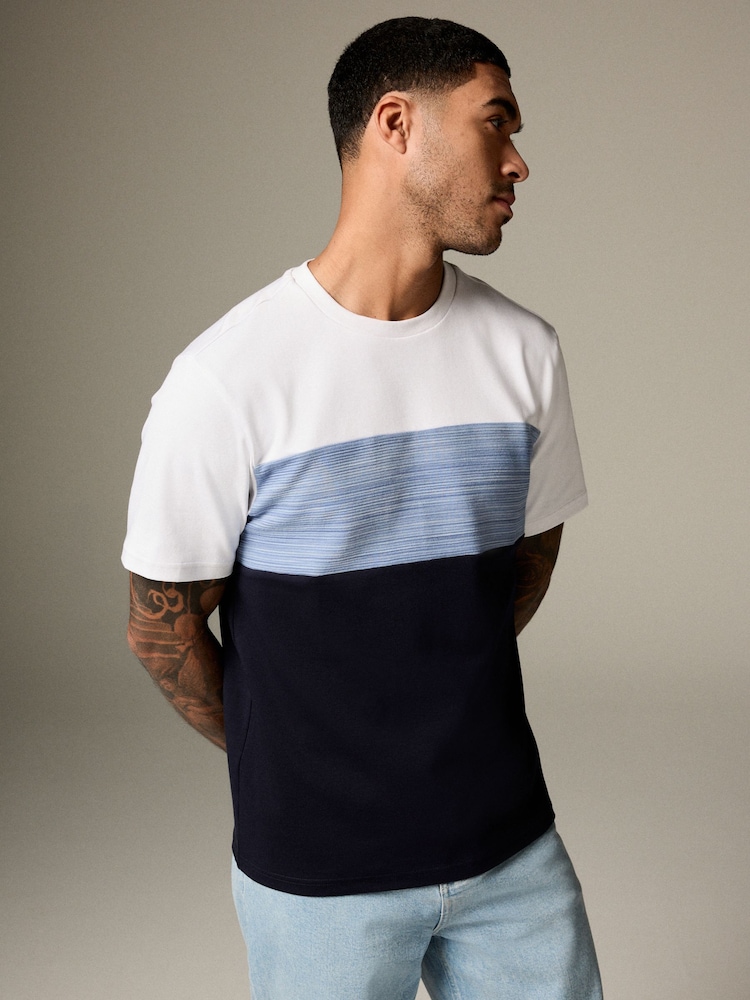 Blue - Block T-Shirt - Image 1 of 8 Blue - Block T-Shirt - Image 1 of 8