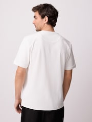 White Regular Fit Textured T-Shirt - Image 3 of 9