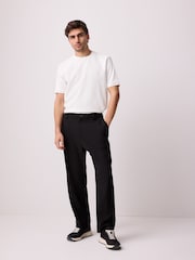 White Regular Fit Textured T-Shirt - Image 4 of 9