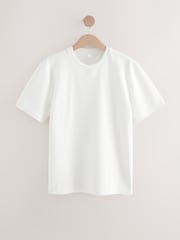 White Regular Fit Textured T-Shirt - Image 7 of 9