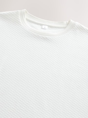 White Regular Fit Textured T-Shirt - Image 8 of 9