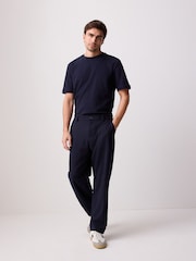 Navy Regular Fit Textured T-Shirt - Image 2 of 8