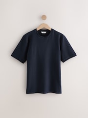 Navy Regular Fit Textured T-Shirt - Image 6 of 8