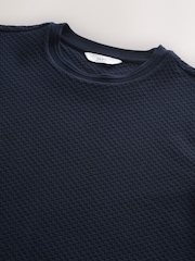 Navy Regular Fit Textured T-Shirt - Image 7 of 8