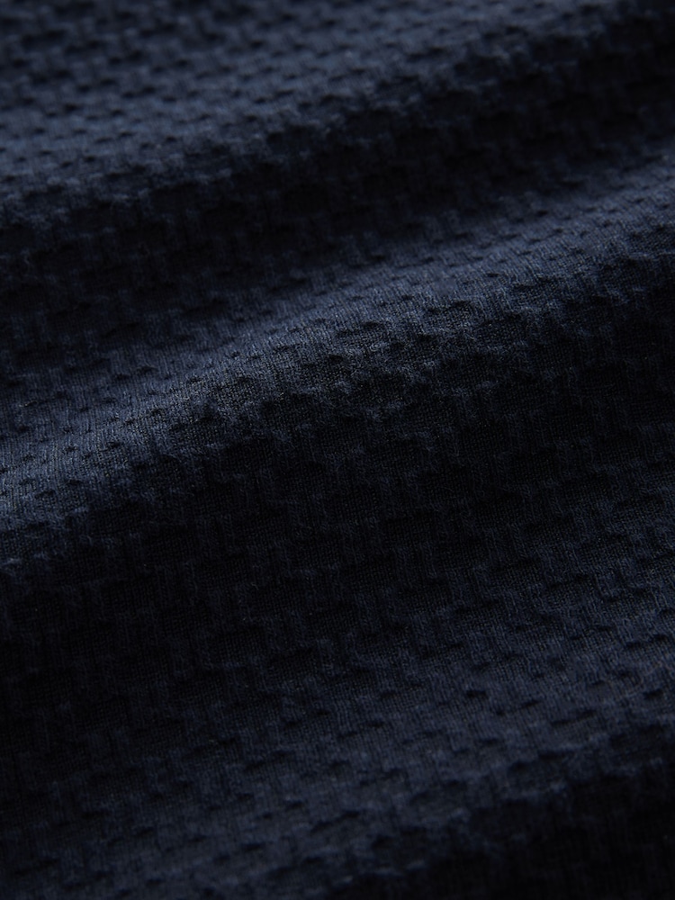 Navy Regular Fit Textured T-Shirt - Image 8 of 8