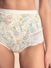 Floral Print/Pale Pink - Shaping Lace Knickers 2 Pack - Изображение 4 из 10