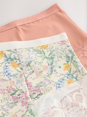 Floral Print/Pale Pink - Shaping Lace Knickers 2 Pack - Изображение 7 из 10
