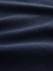 Navy Blue Relaxed Fit Heavyweight Grandad Collar 100% Cotton T-Shirt - Image 8 of 8