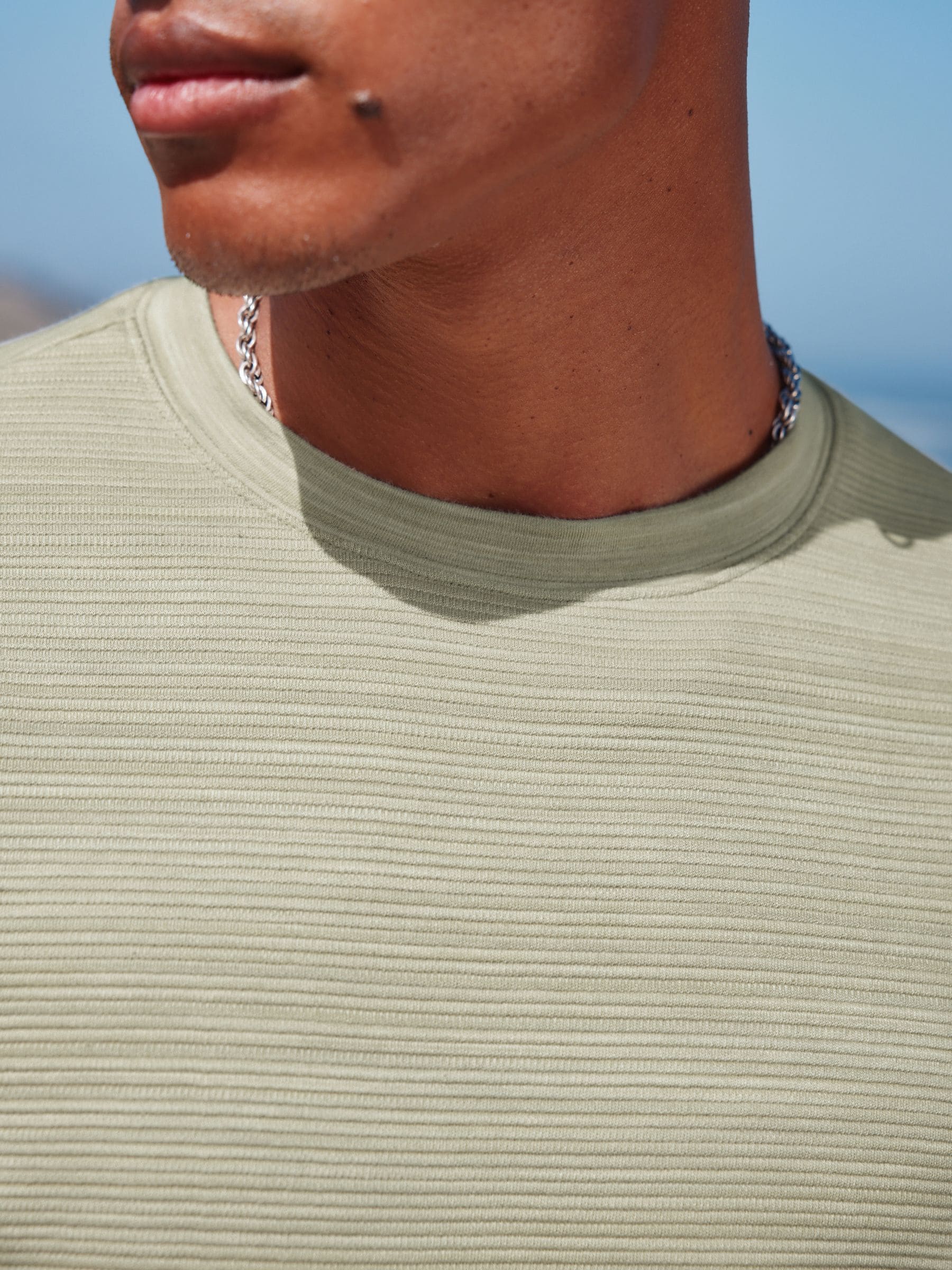 Buy Green Single Relaxed Fit Ottoman Texture T-Shirt from