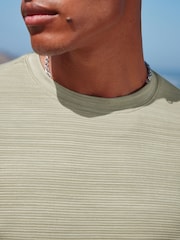 Groen - Enkele - Ruimvallend Ottoman T-shirt met textuur - Image 5 of 8