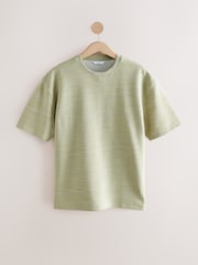 Groen - Enkele - Ruimvallend Ottoman T-shirt met textuur - Image 6 of 8