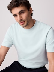 Light Blue Regular Fit Smart Soft Touch Heavyweight T-Shirt - Image 4 of 9