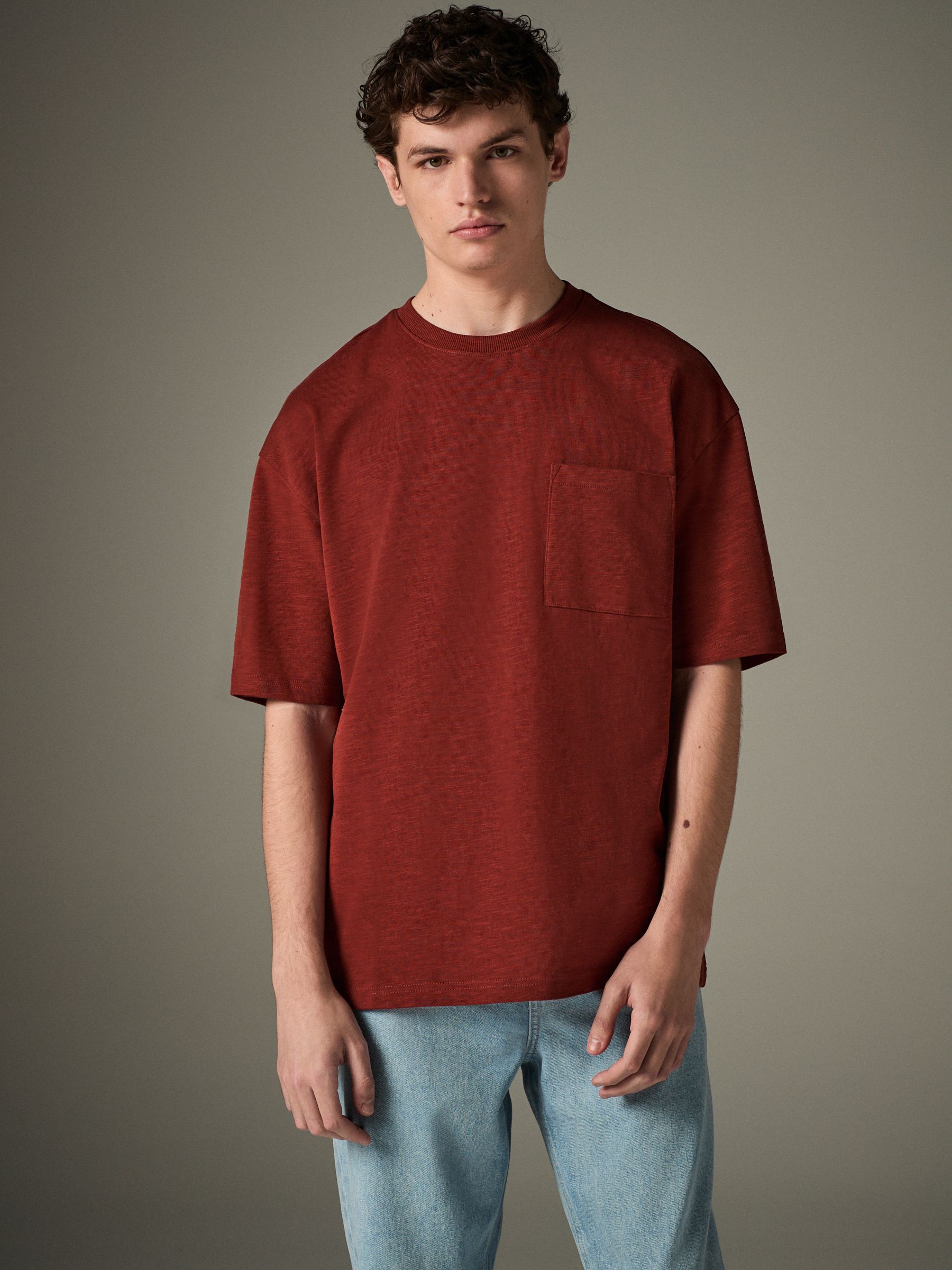 Buy Red Rust Relaxed Fit Heavyweight Slub T-Shirt from Next USA
