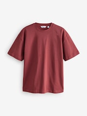 Ecru Blanc/Vert/Rouge rouille - Coupe ample - Lot de 3 t-shirts épais - Image 10 de 12