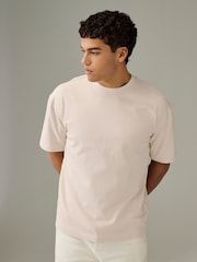 Ecru Blanc/Vert/Rouge rouille - Coupe ample - Lot de 3 t-shirts épais - Image 3 de 12
