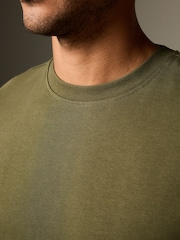Khaki Green Relaxed Fit Heavyweight T-Shirt - Image 5 of 9