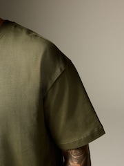 Khaki Green Relaxed Fit Heavyweight T-Shirt - Image 6 of 9