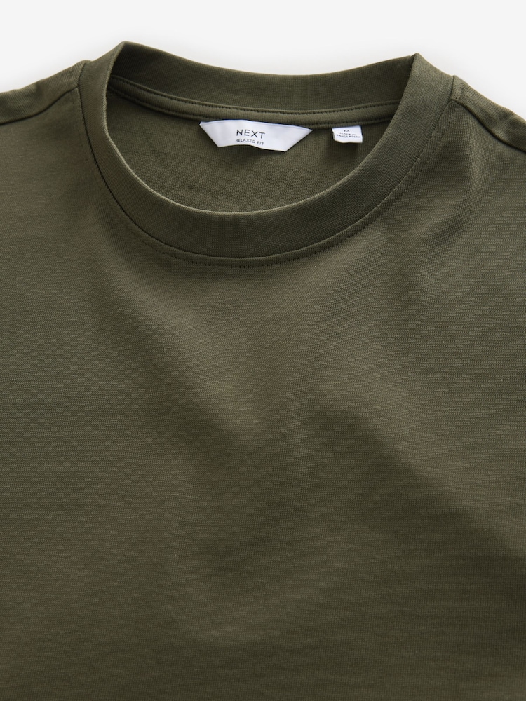 Khaki Green Relaxed Fit Heavyweight T-Shirt - Image 8 of 9