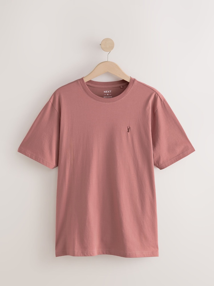Bleu marine/bleu/rose/vert - Ajustement régulier - T-shirt en coton 100% 4 Paquet - Image 11 of 14
