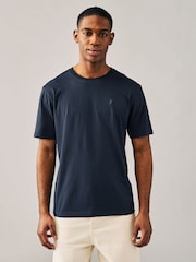 Bleu marine/bleu/rose/vert - Ajustement régulier - T-shirt en coton 100% 4 Paquet - Image 2 of 14