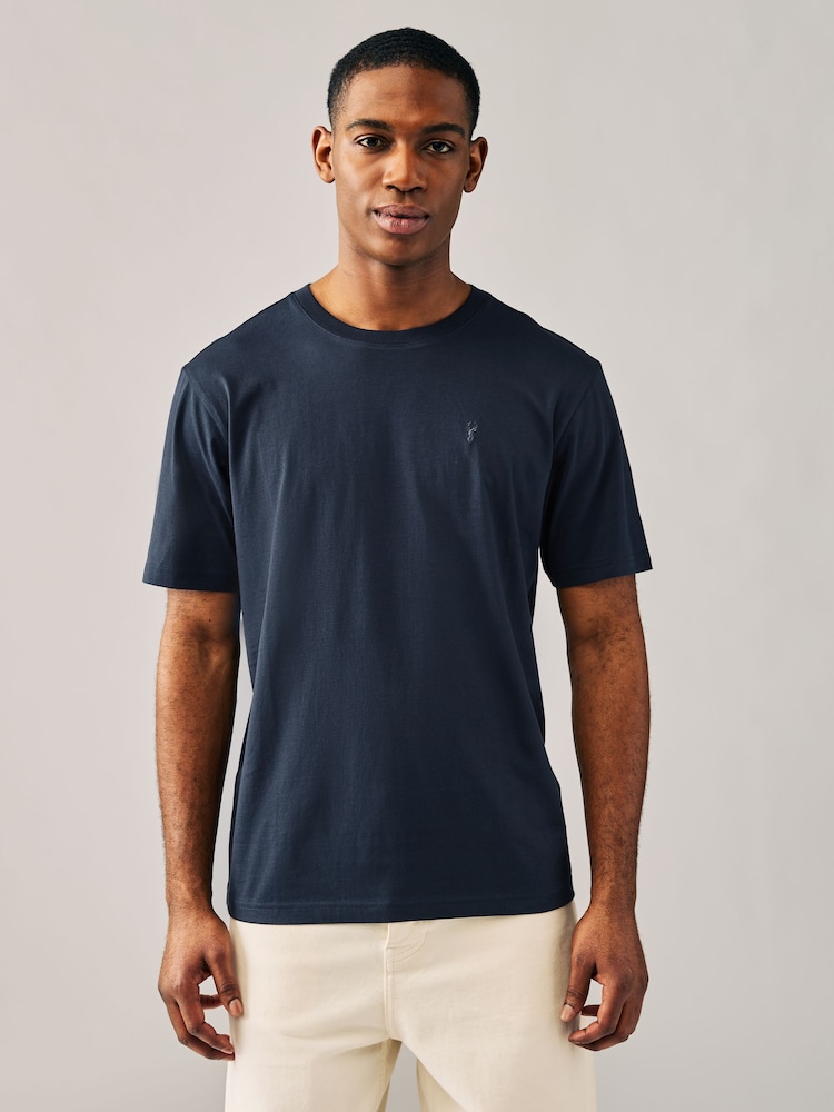 Bleu marine/bleu/rose/vert - Ajustement régulier - T-shirt en coton 100% 4 Paquet - Image 2 of 14