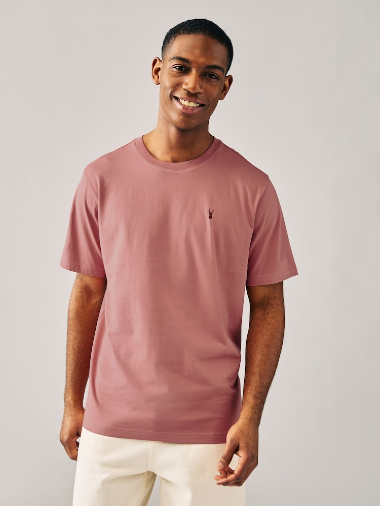 Bleu marine/bleu/rose/vert - Ajustement régulier - T-shirt en coton 100% 4 Paquet - Image 4 of 14