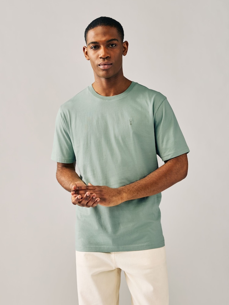 Bleu marine/bleu/rose/vert - Ajustement régulier - T-shirt en coton 100% 4 Paquet - Image 5 of 14