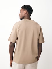Preto/branco/pedra/azul/cinza - Camisetas pesadas 100% algodão, caimento descontraído, pacote 5 - Imagem 3 de 11