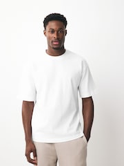 Preto/branco/pedra/azul/cinza - Camisetas pesadas 100% algodão, caimento descontraído, pacote 5 - Imagem 6 de 11