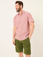 FatFace Pink Short Sleeve Mini Geo Print Shirt - Image 1 of 8