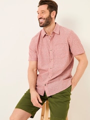 FatFace Pink Short Sleeve Mini Geo Print Shirt - Image 3 of 8