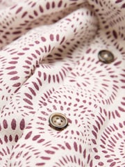 FatFace Heather Purple Short Sleeve Dash Print Shirt - Image 6 of 6
