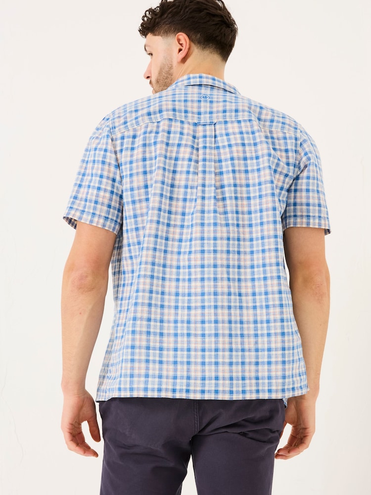 FatFace Blue Short Sleeve Conwy Check Shirt - Image 2 of 5