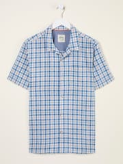 FatFace Blue Short Sleeve Conwy Check Shirt - Image 5 of 5