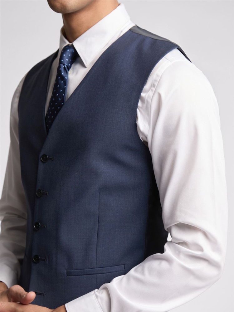 Ted Baker Tailoring Blue Premium Panama Waistcoat - Image 3 of 3