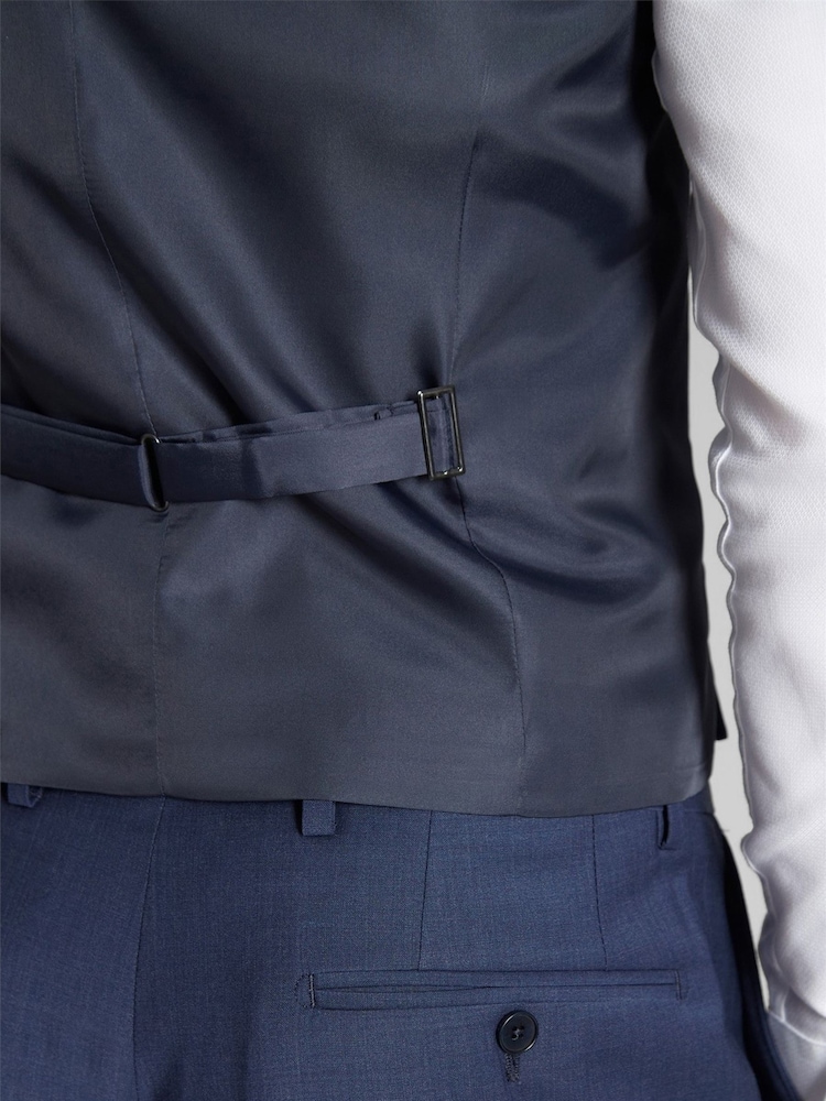 Ted Baker Tailoring Blue Premium Panama Waistcoat - Image 4 of 4