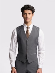 Ted Baker Tailoring Grey Prem Panama Slim Waistcoat - Image 1 of 3