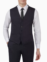Ted Baker Tailoring Premium Navy Twill Slim Waistcoat - Image 1 of 3