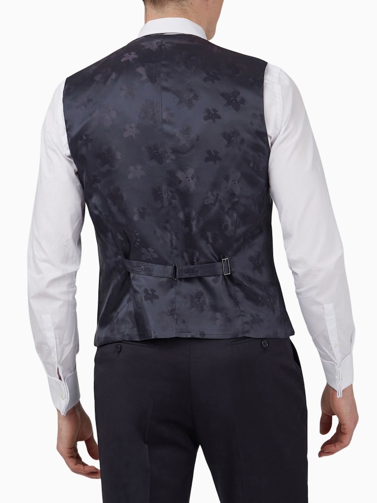 Ted Baker Tailoring Premium Navy Twill Slim Waistcoat - Image 2 of 3