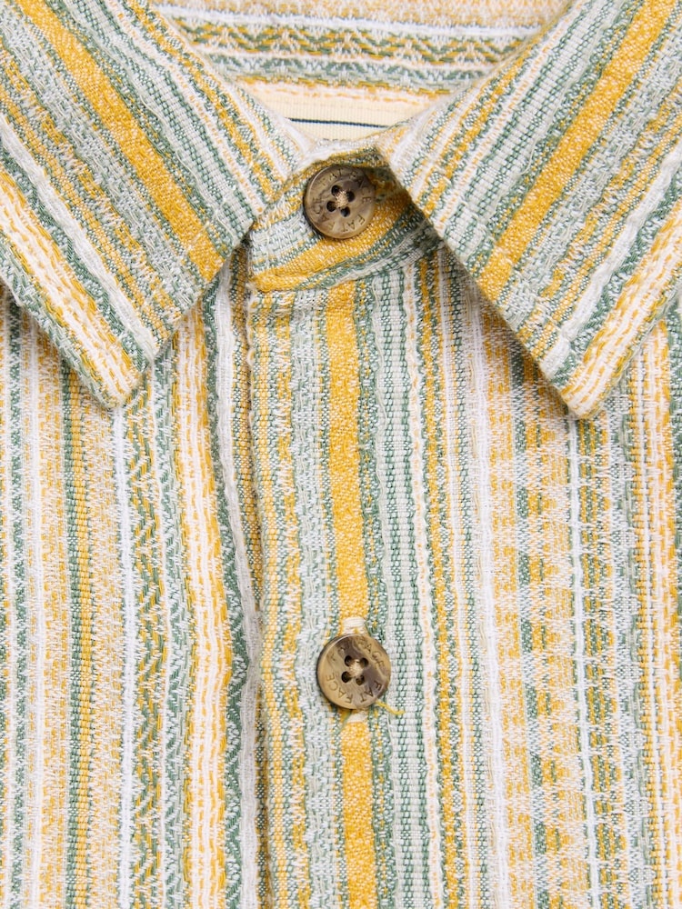 FatFace Yellow Stripe Short Sleeve Holt Stripe Shirt - Image 6 of 6 FatFace Yellow Stripe Short Sleeve Holt Stripe Shirt - Image 6 of 6