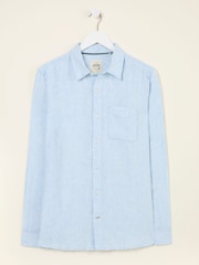 FatFace Blue Long Sleeve Linen Stripe 100% Linen Shirt - Image 1 of 2