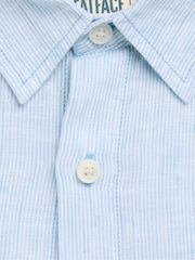 FatFace Blue Long Sleeve Linen Stripe 100% Linen Shirt - Image 2 of 2
