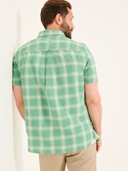 FatFace Green Short Sleeve Basel Check Shirt - Image 2 of 5