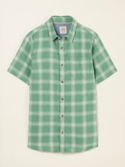 FatFace Green Short Sleeve Basel Check Shirt - Image 5 of 5